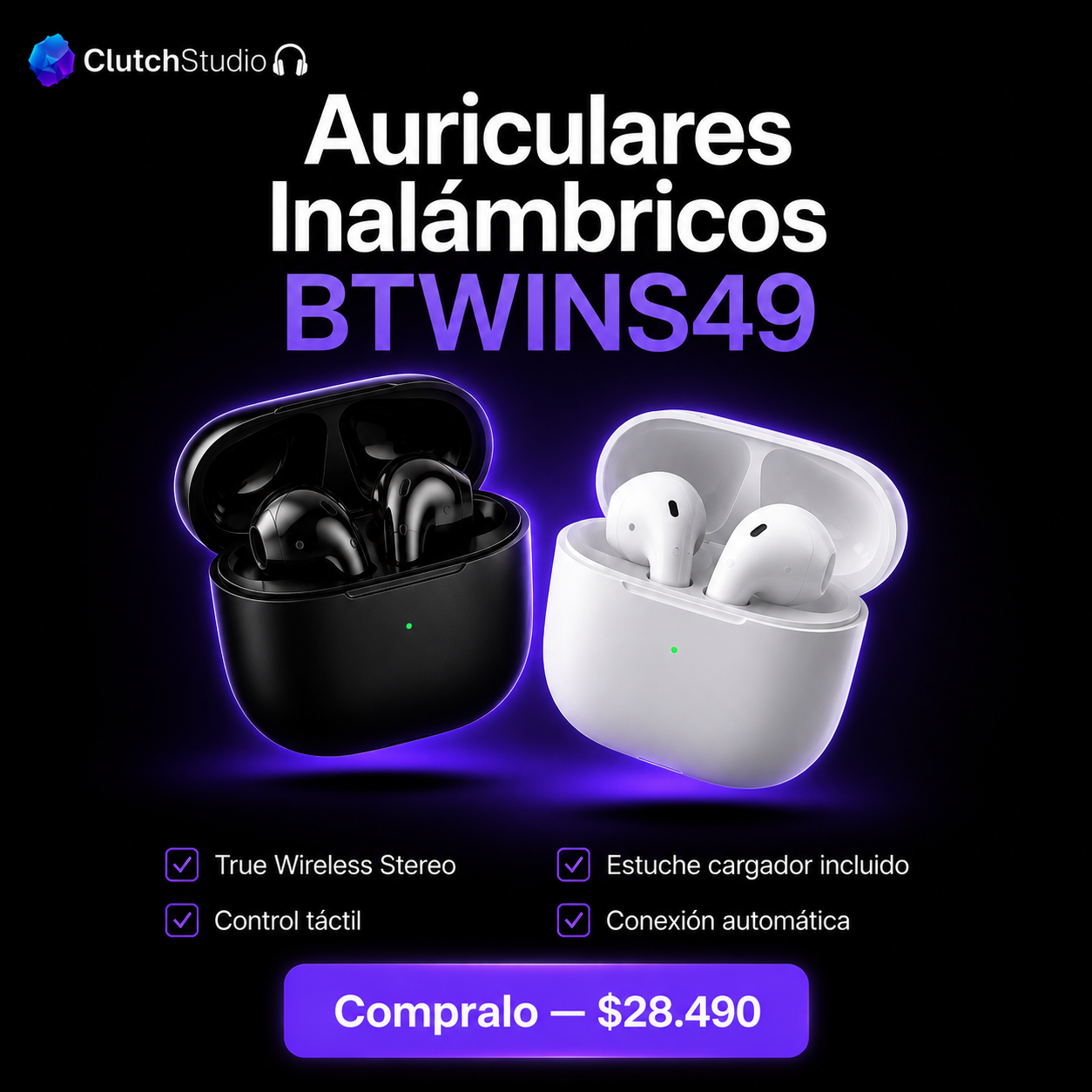 BTWINS49 Wireless Headphones — Clutch Studio